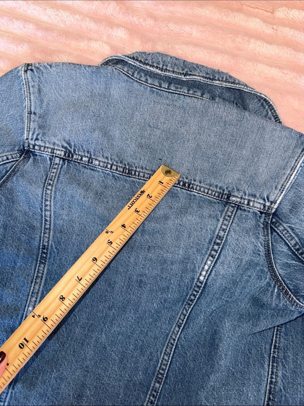 Joe’s Jeans Classic Blue Denim Jean Jacket Distressed Rips Women's Small Revolve - Picture 12 of 12
